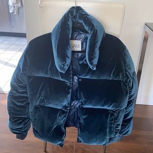 Coats | Sam Velvet Puffer Coat | Poshmark